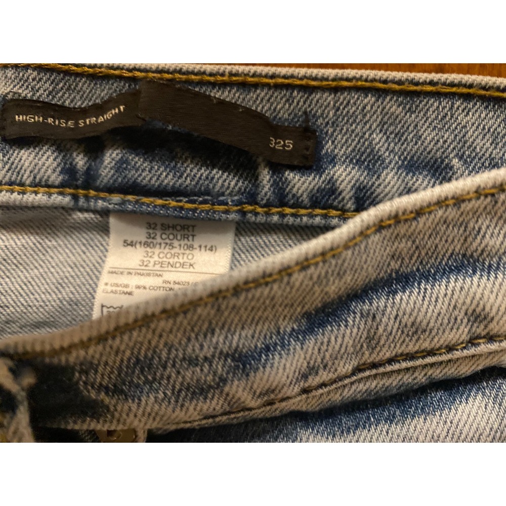 Banana Republic Premium Denim High Rise Straight Light Wash Jeans 32 Short - Picture 5 of 11